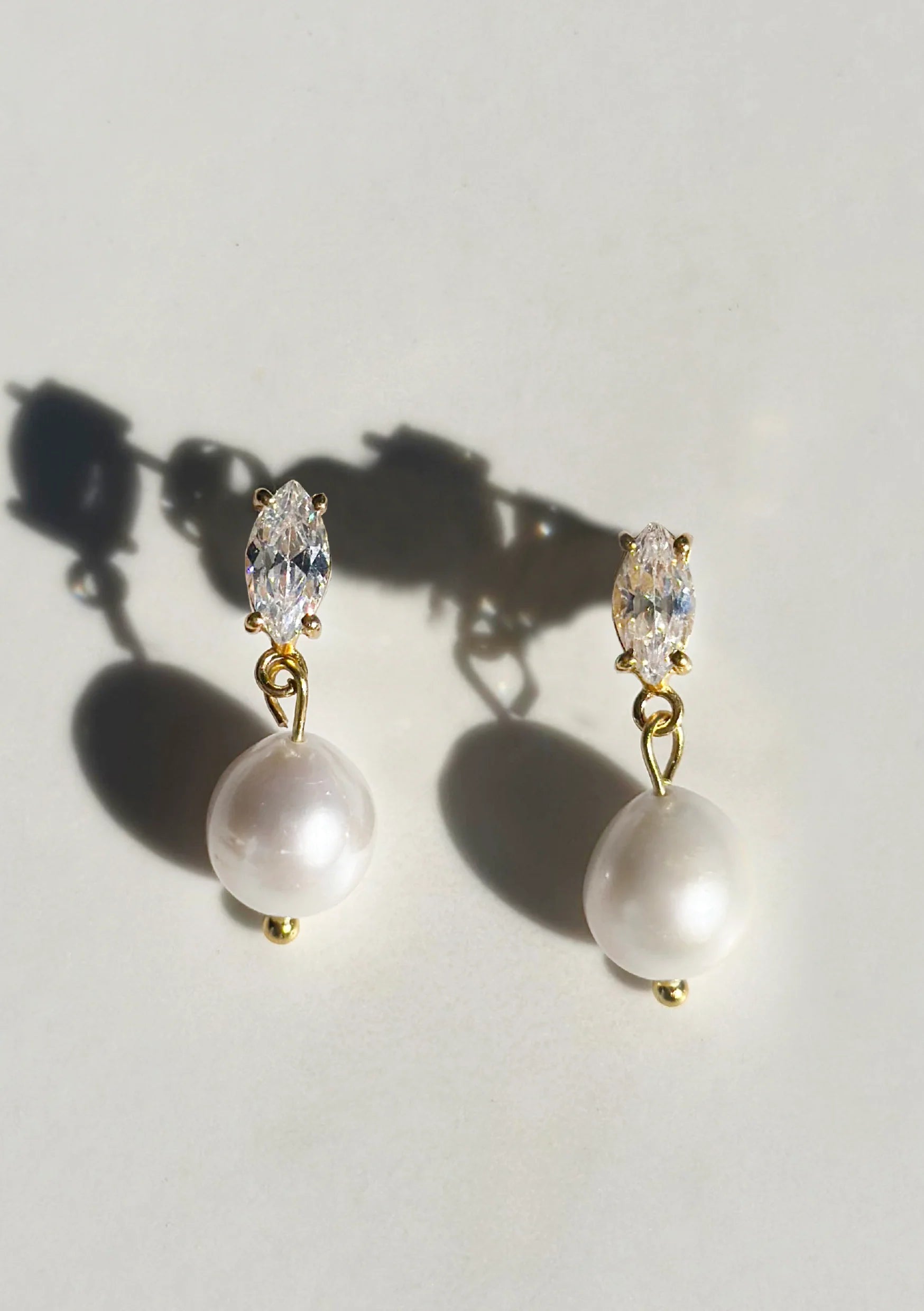 Lola Knight Skylar Mini Crystal and Pearl Drop Bridal Earrings - Gold Wedding Jewelry for Brides, Bridesmaids, and Formal Events