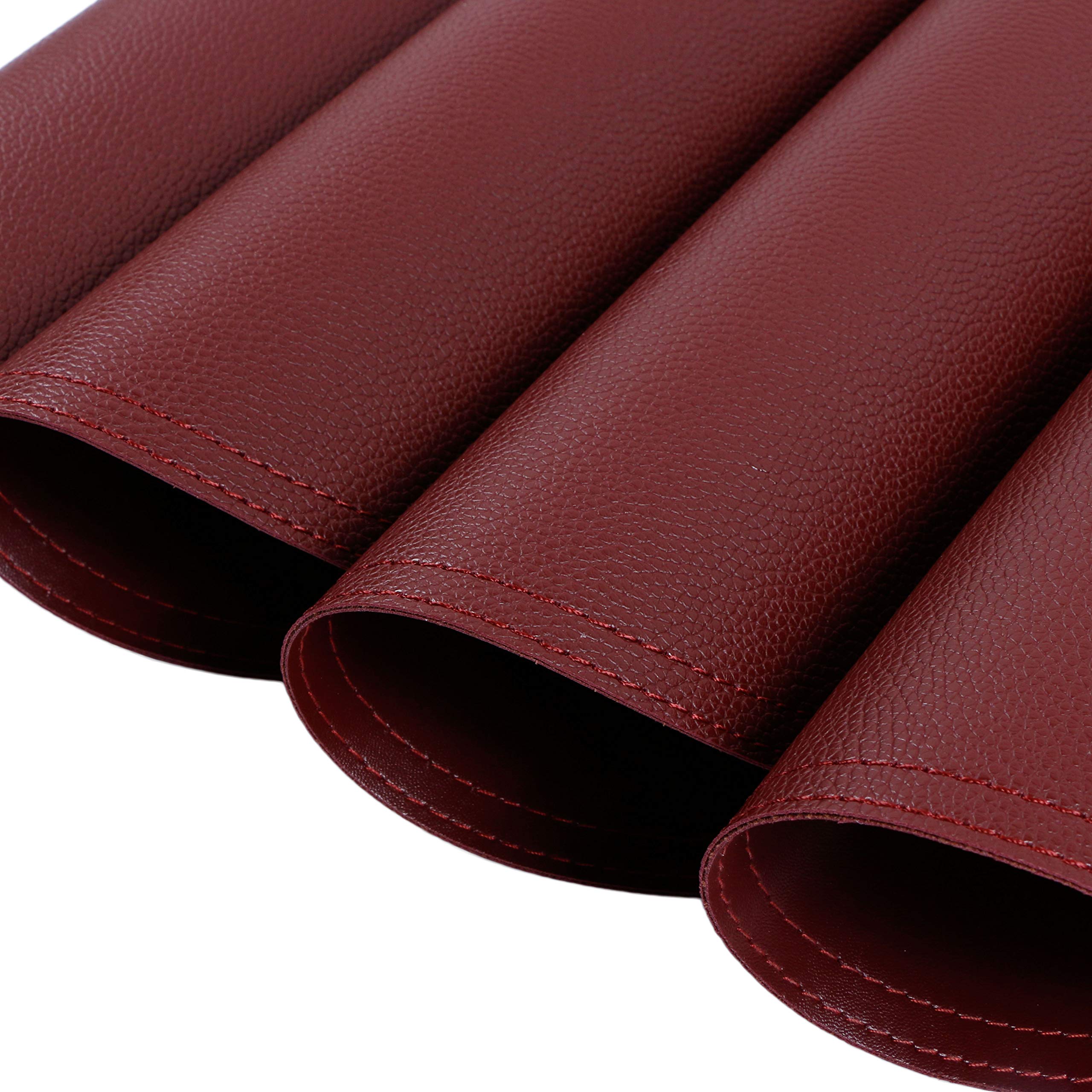 Premium Faux Leather Round Placemats and Coasters Set - Waterproof & Easy Clean Kitchen Table Mats for Dining Table, Coffee Table, Home Decor - Perfect for Everyday Use, Dinner Parties & Holiday Gatherings