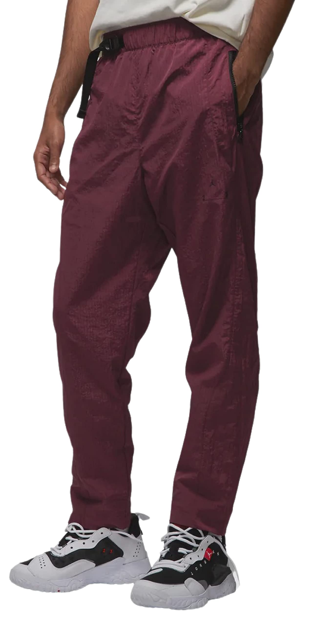 Nike Air Men's 23 Engineered Red Woven Athletic Pants - Lightweight Breathable Basketball & Casual Wear for Sports & Everyday Comfort