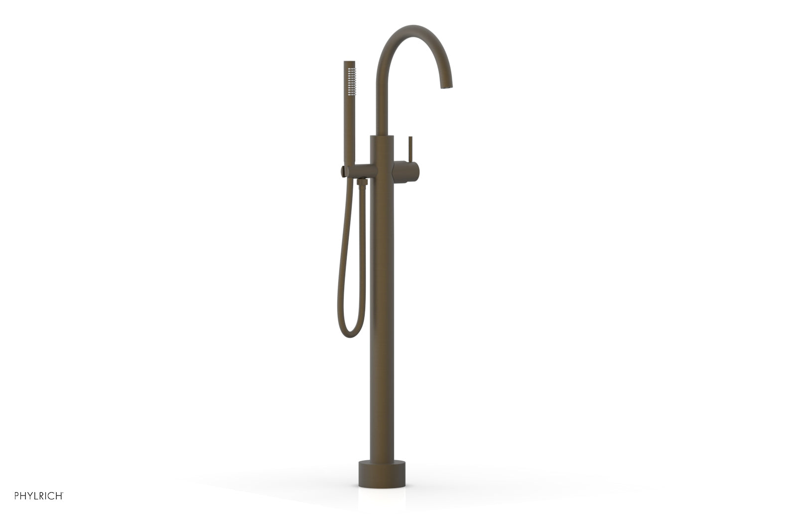 BASIC II Tall Floor Mount Tub Filler with Lever Handle & Hand Shower - 230 45 01 - Perfect for Modern Bathrooms & Spa-Like Showers