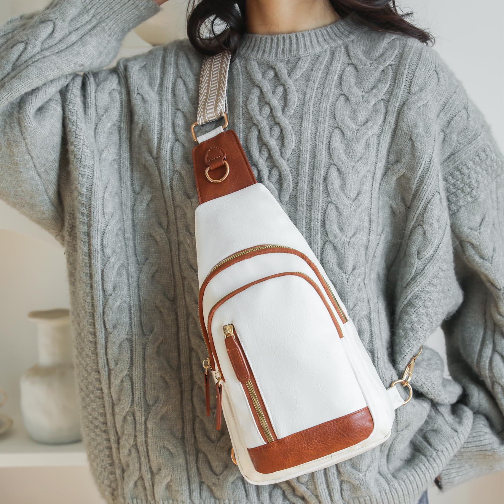 Seoky Women's Leather Crossbody Bag - Small Sling Shoulder Bag for Travel, Shopping & Daily Use | Stylish & Lightweight Purse for Phone, Wallet & Essentials