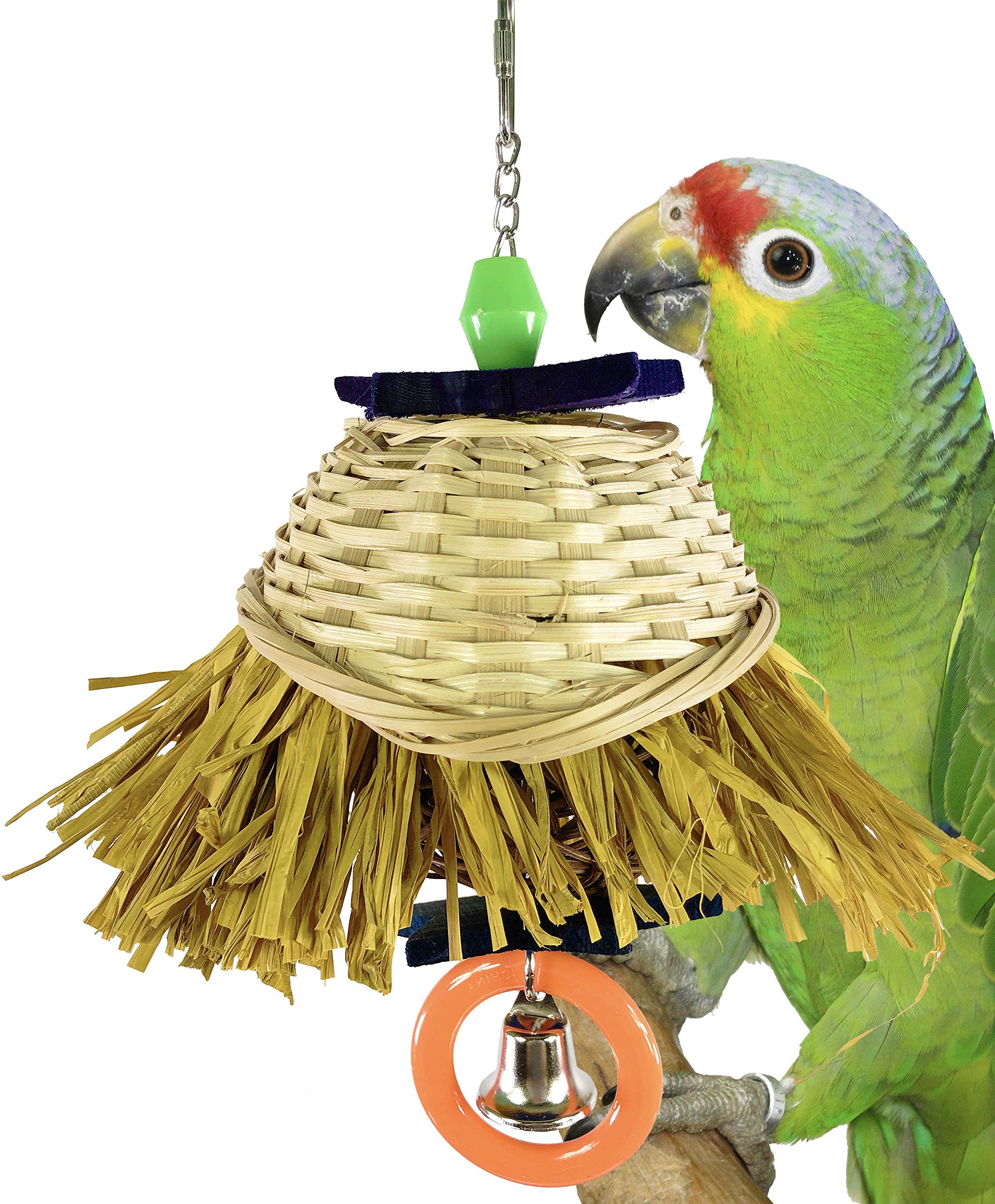 Bonka Bird Toys 1892 Scarecrow Parrot Toy - Handmade in USA - Cage Accessories for Cockatiels & Parakeets - Perfect for Foraging & Shredding Fun