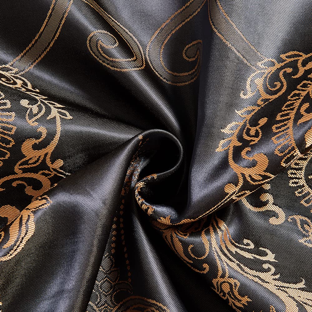 Luxury Jacquard Soft Bedding Set - Duvet Cover with Pillowcases (Twin Size, Black) | Premium Hotel Quality Bed Sheets for Master Bedroom & Guest Room Decor