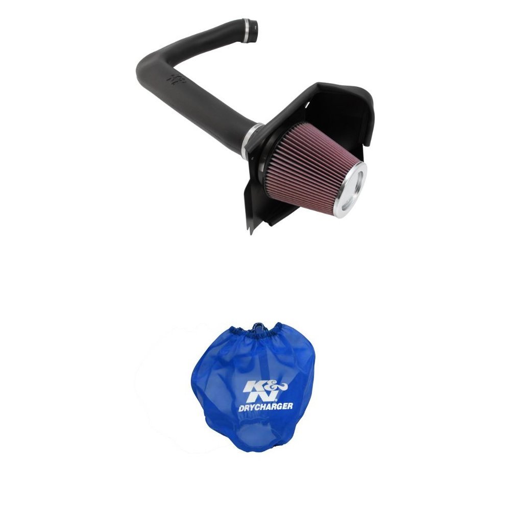 K&N 63-1564 High Performance Air Intake System with Blue Air Filter Wrap - Upgrade Your Vehicle's Engine Power & Fuel Efficiency for Racing & Off-Road Adventures