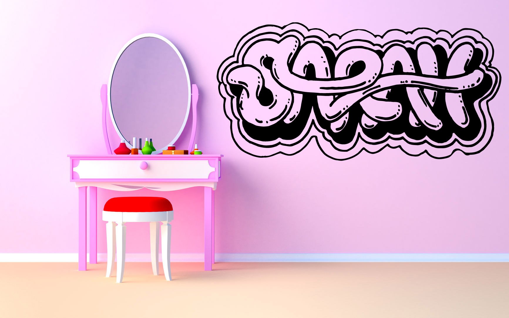 Custom Sarah Name Vinyl Wall Decal - Peel and Stick Mural Sticker for Girls Nursery, Bedroom, Kids Room Decor - Unique Graffiti Art AS2013 - Perfect for DIY Home Decor & Personalized Gift Ideas