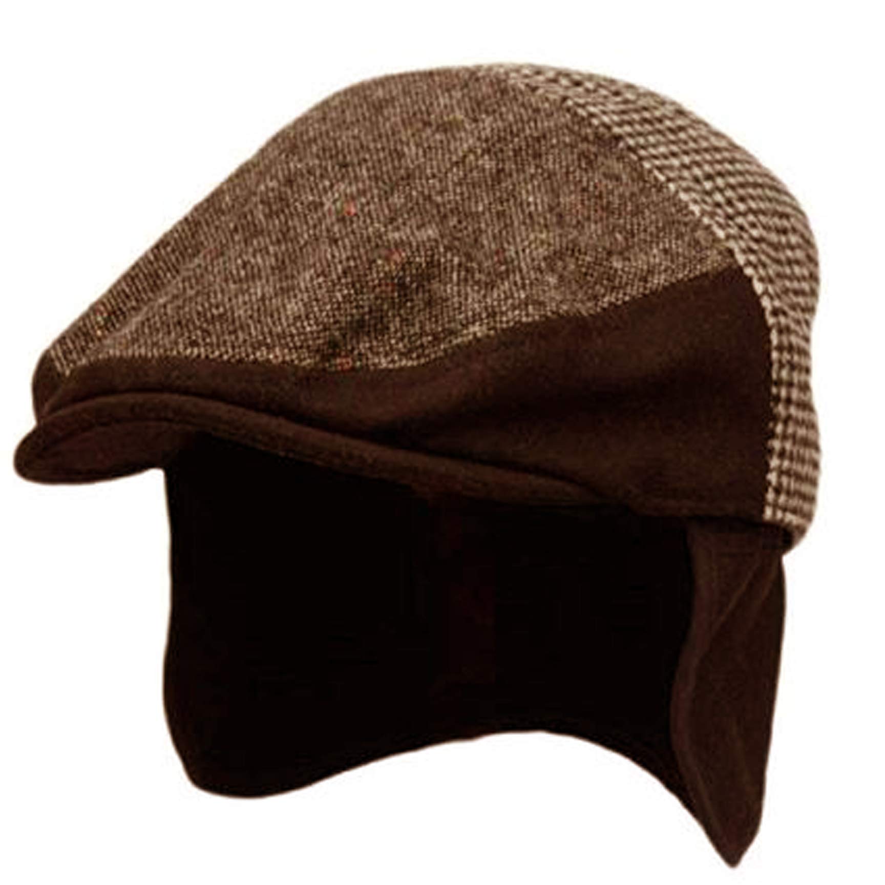 Wool Blend Herringbone Winter Ivy Cabbie Hat with Fleece Earflaps - Warm Driving Hat for Men & Women - Perfect for Cold Weather, Outdoor Activities, and Fashion Accessories