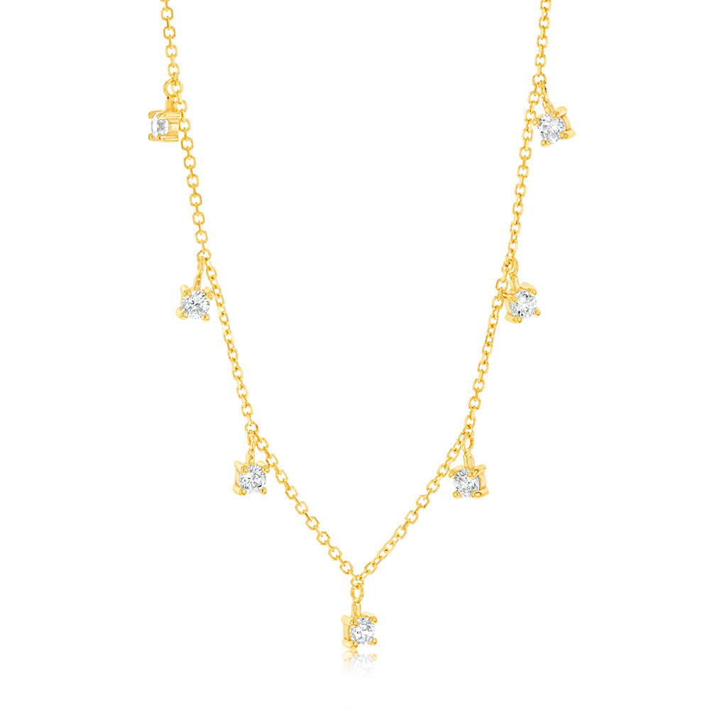 9ct Yellow Gold 2.5mm Cubic Zirconia Charm Pendant on 45cm Rolo Chain - Elegant Jewelry Gift for Women, Perfect for Birthday, Anniversary & Special Occasions