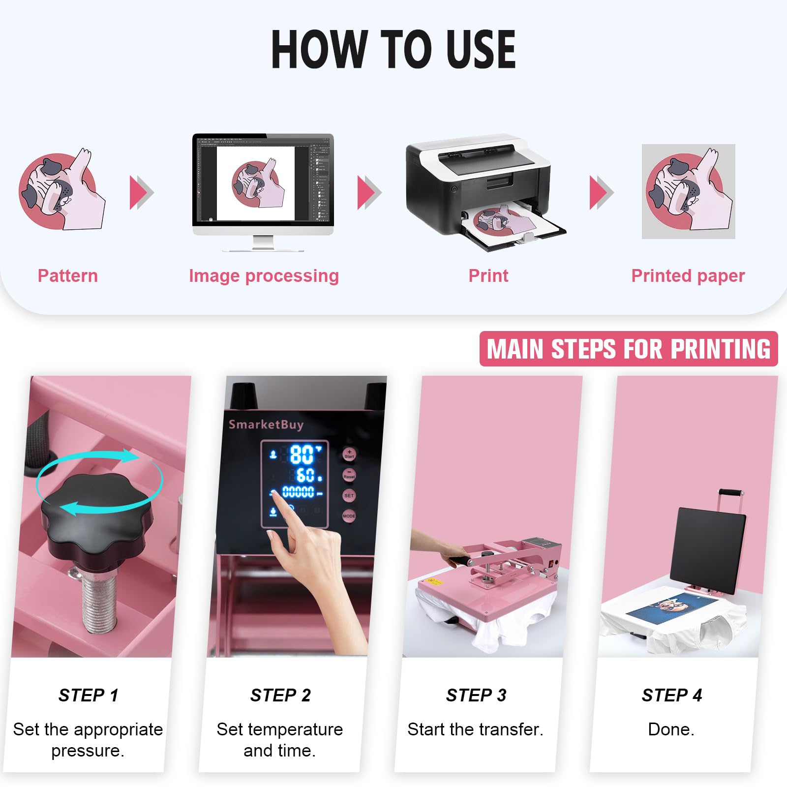 15x15 Inch 1400W Slide Out Heat Press Machine for T-Shirts - Clamshell Design with Steady Even Heat - Large Heat Transfer Press for DIY T-Shirts, Bags & Mouse Pads - Perfect for Home Crafting & Small Business Printing