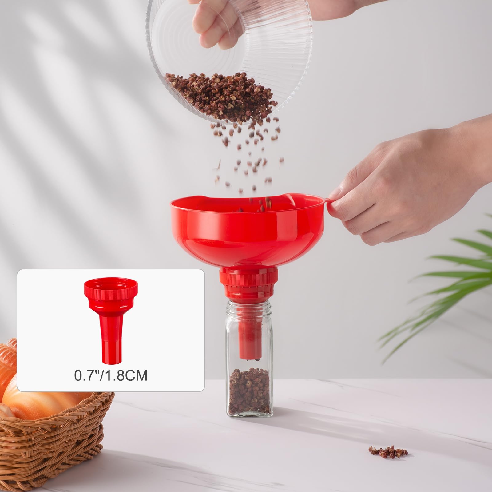 Premium Wide Mouth Kitchen Funnels - 4-Piece Food Grade Plastic Funnel Set with Strainer for Canning, Bottle Filling & Mason Jars | Ideal for Cooking, DIY Shampoo Making & Liquid Transfer | BPA-Free, Durable & Easy to Clean