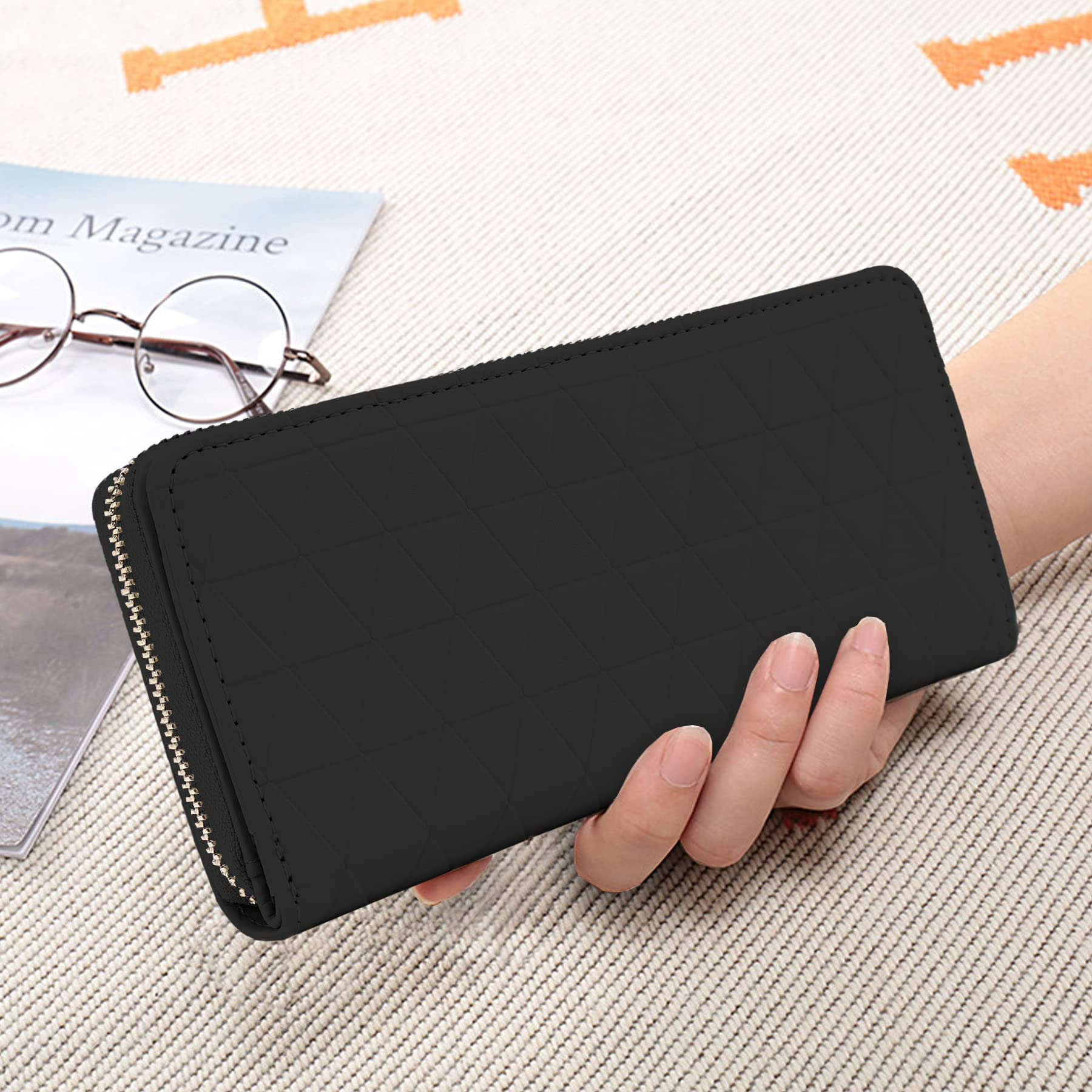 Vegan Leather Women's Wallet - Bifold Card Holder with ID Window, Zipper Coin Pocket & Large Capacity | Perfect for Everyday Use, Travel & Gift Giving