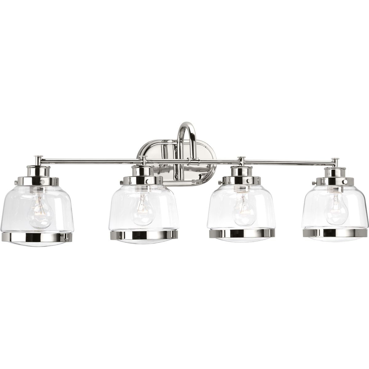 Judson Collection 4-Light Clear Glass Bathroom Vanity Light - Perfect for Modern Bathrooms, Powder Rooms & Dressing Areas