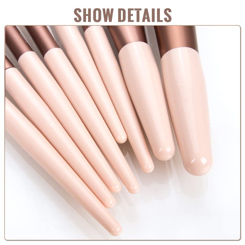 Premium Sajani 8-Piece Mini Makeup Brush Set with Travel Case - Synthetic Bristles for Powder, Blush, Eyeshadow & Lipstick Application - Perfect for Travel, Home Use & Professional Makeup Kits