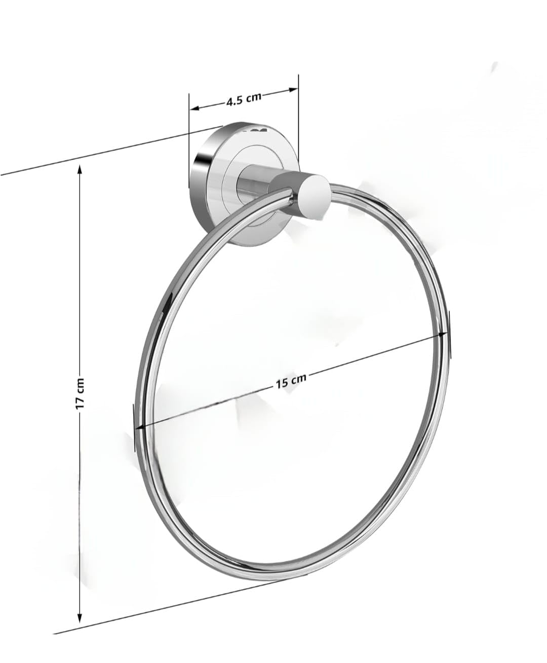 WEKTU Chrome Round Stainless Steel Towel Ring - Bathroom & Kitchen Napkin Holder, Towel Hanger for Home Decor - Durable Metal Stand Accessory (Pack of 1) - Perfect for Bathrooms, Kitchens, Restaurants & Hotels