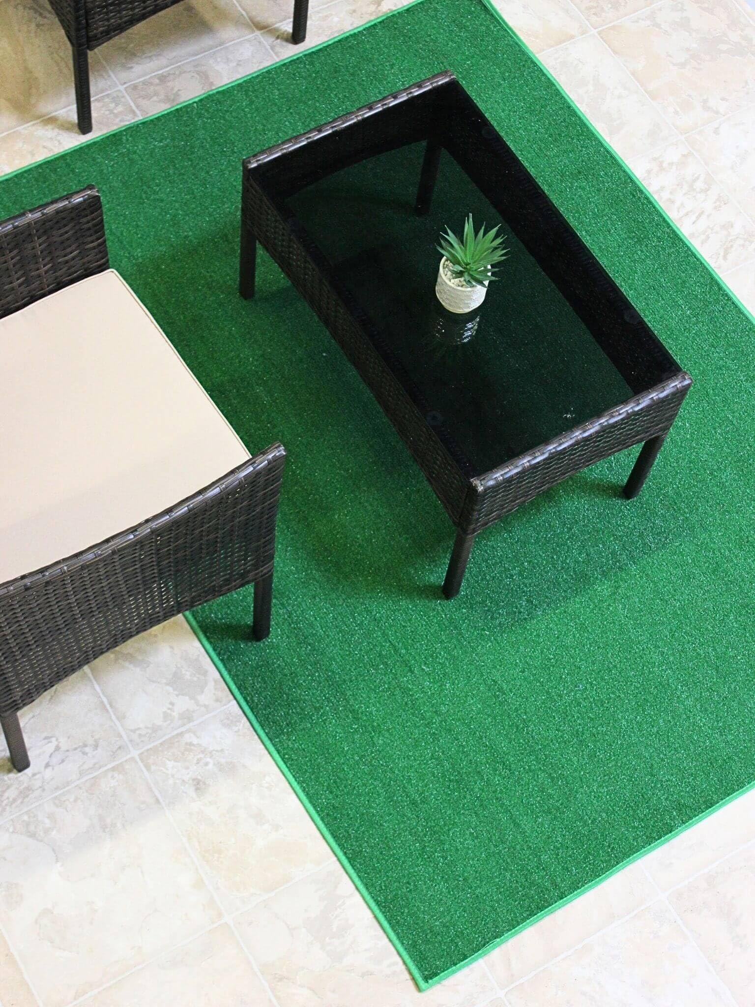 KOECKRITZ Washable Artificial Grass Turf Carpet - 12'x16' Green Fake Grass Rug for Outdoor Patio, Gazebo, Pool Area, Golf Backdrop, Balcony & Garage Workspace - Perfect for Home Decor, Pet Play Area & Photo Shoot Background