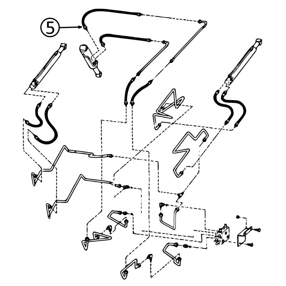 Bobcat 863 863C 863F 863G 864 Tilt Cylinder Hose - Loader Bucket Hydraulic Hose Replacement for Bobcat Skid Steer Loaders - Heavy Duty Construction Equipment Parts (Fits Bore End #5) - Perfect for Farm, Construction & Landscaping Work