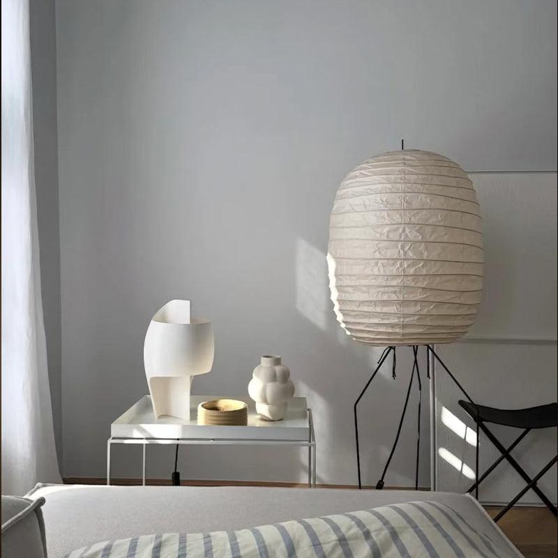 Ellipsa Rice Paper Floor Lamp - Modern Handmade Asian Style Lighting for Living Room, Bedroom, and Meditation Spaces | Warm Ambient Glow for Home Decor and Relaxation