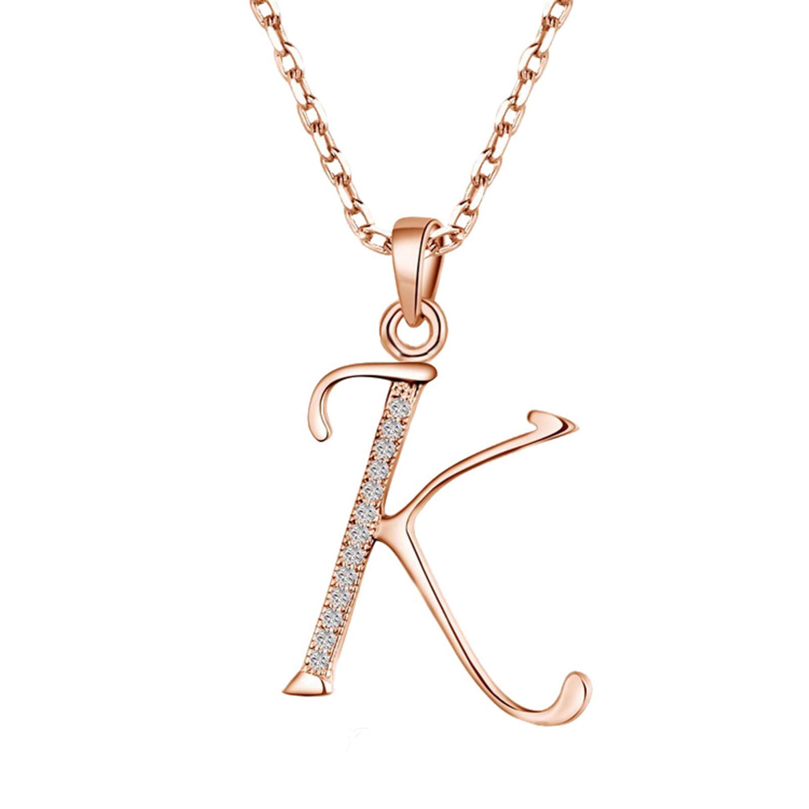 GoodLuck Alphabet Zircon Necklace - Elegant Engraved Pendant Jewelry for Women | Perfect Gift for Birthday, Anniversary & Special Occasions