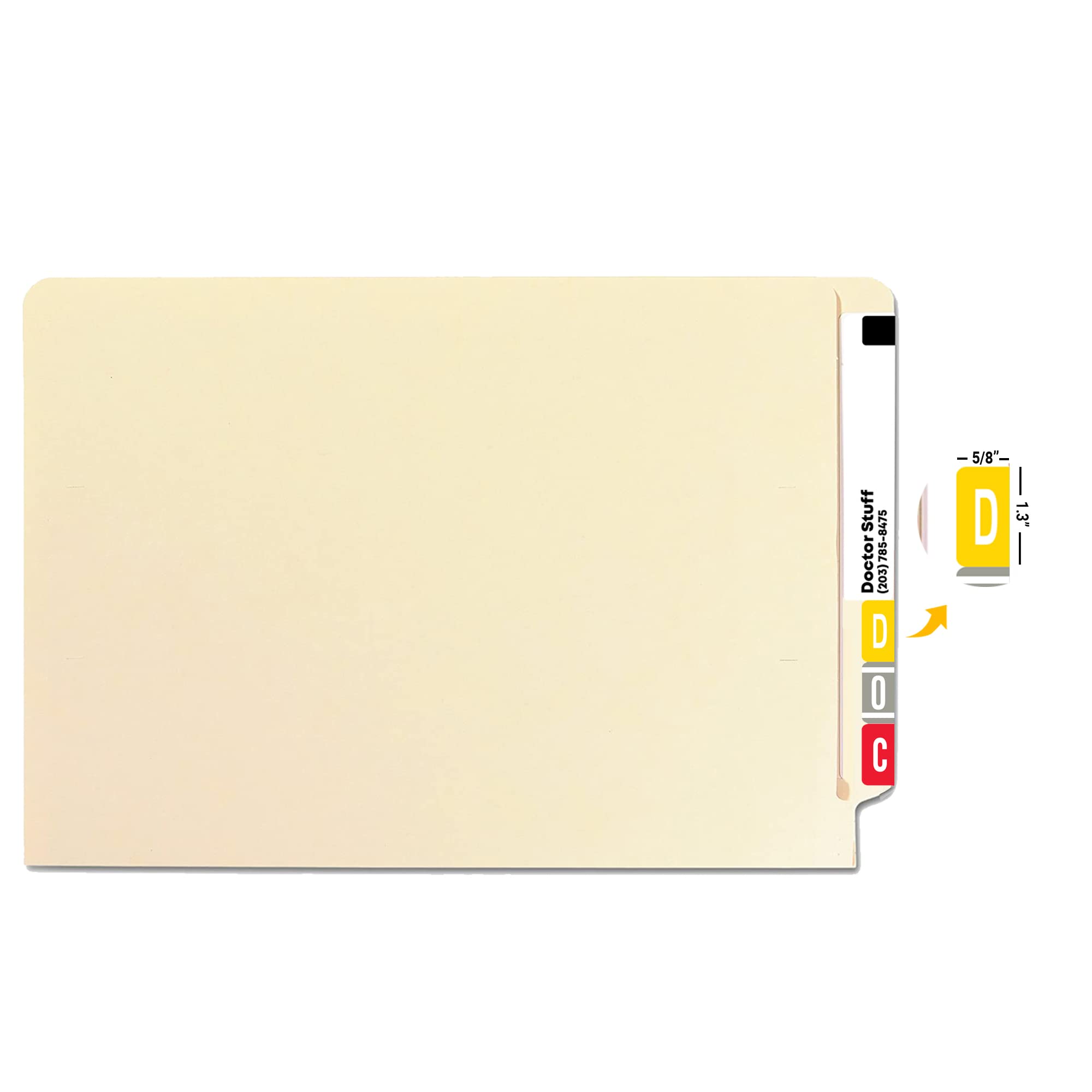 VRAM Series File Folder Labels - Pink Letter U Stickers for Medical Records (250/Roll)