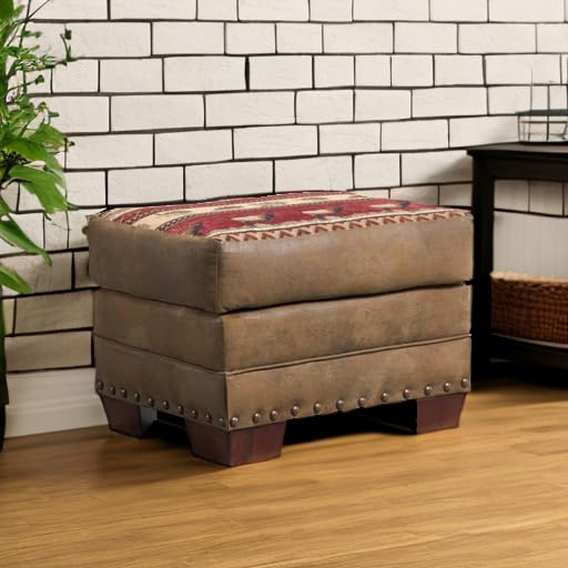 8500-10 Sierra Lodge Brown Ottoman - Classic American Furniture for Living Room, Bedroom & Home Decor | Comfortable Footrest & Stylish Accent Piece
