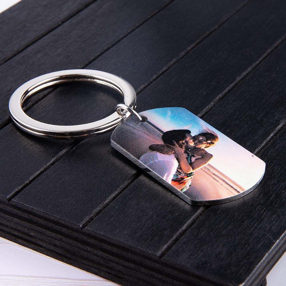 Personalized Photo Calendar Keychain - Custom Engraved Stainless Steel Keyring with Date - Perfect Gift for Anniversaries, Birthdays & Special Occasions
