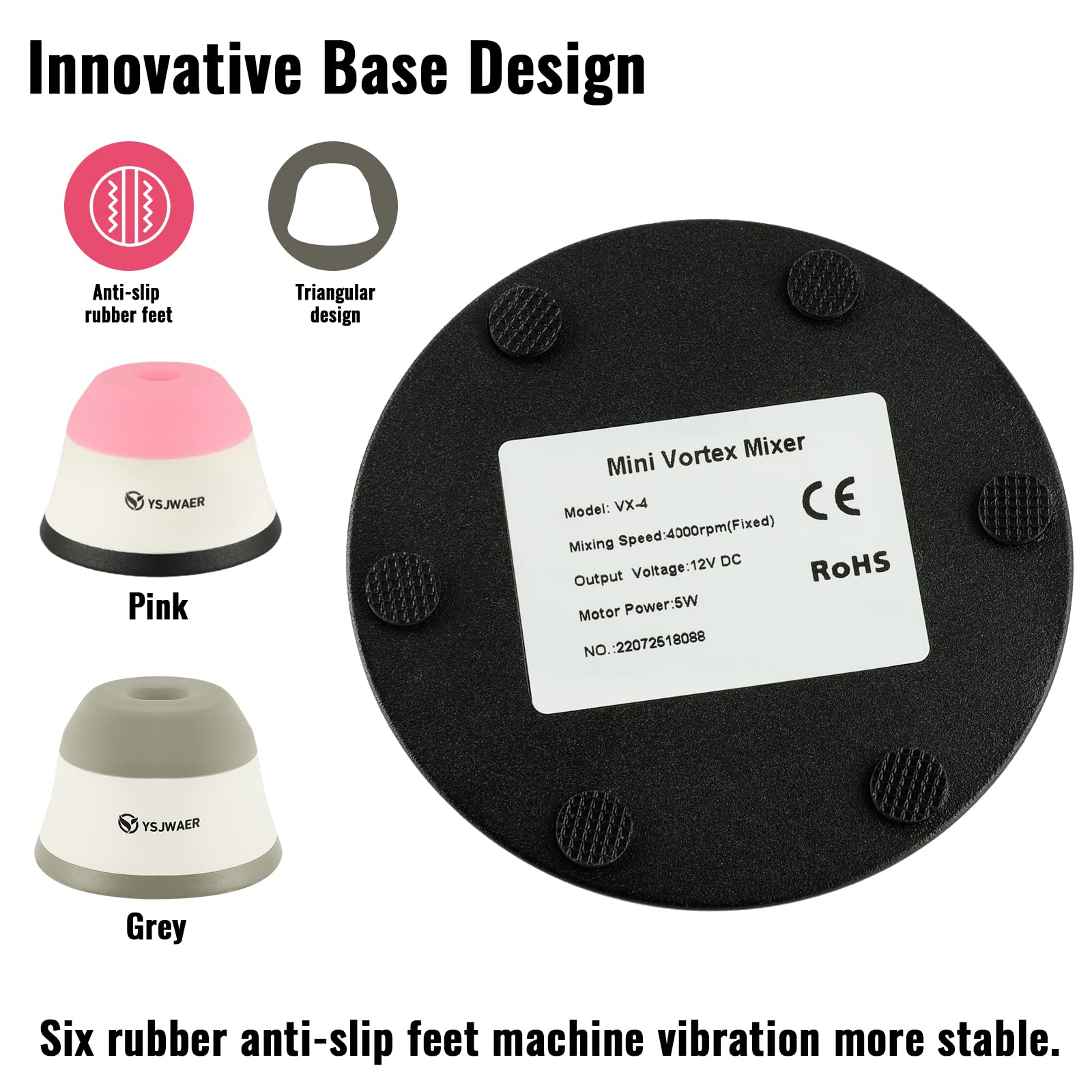 YSJWAER Mini Vortex Mixer Shaker - 4000rpm Touch Control for Nail Polish, Acrylic Paint, Science Lab & Eyelash Adhesives | Perfect for DIY Beauty, Art Projects & Laboratory Use