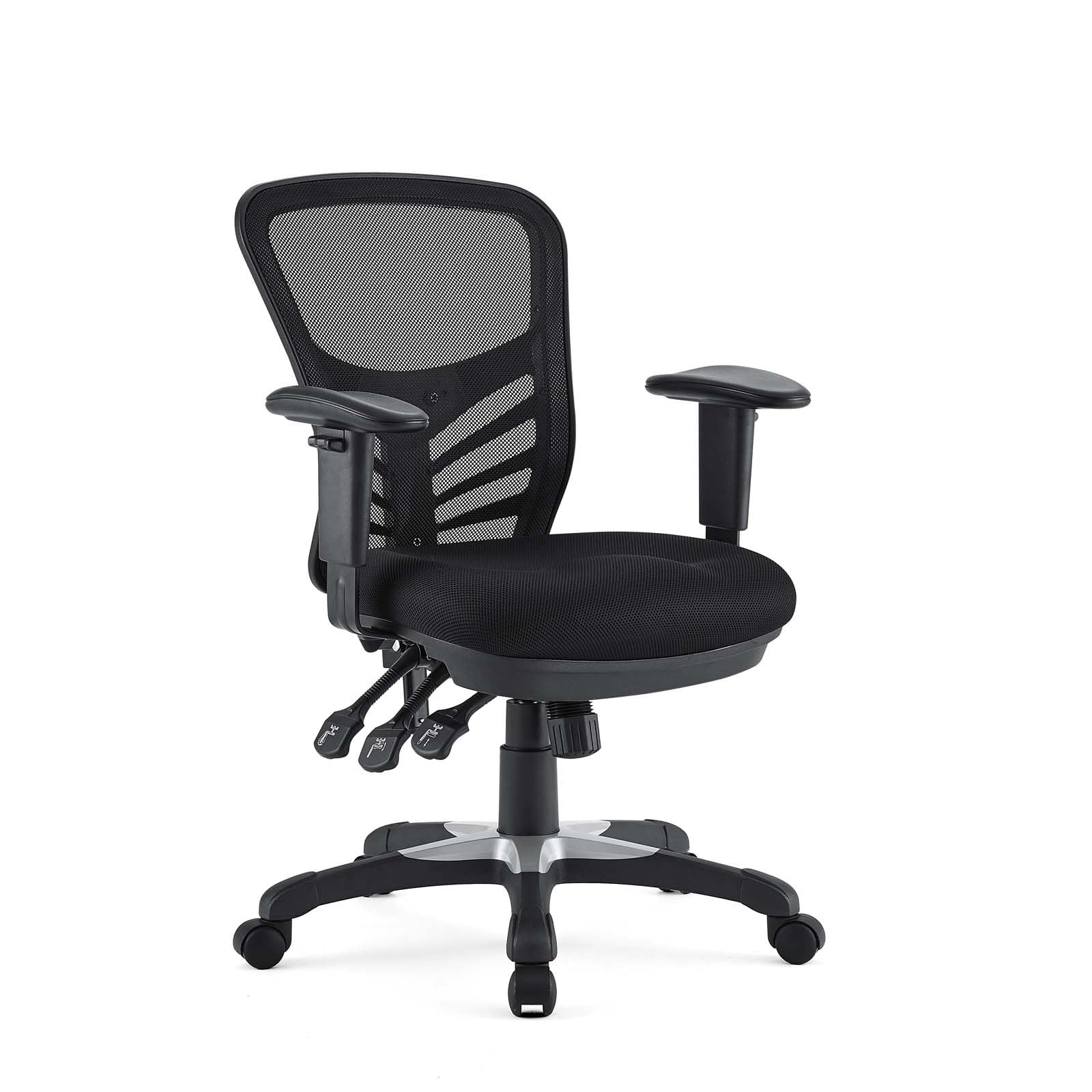 Modway EEI-757-BLK Ergonomic Mesh Office Chair with Adjustable Lumbar Support - Black Executive Chair for Home & Office Workspaces, Perfect for Long Hours of Computer Work and Video Conferencing