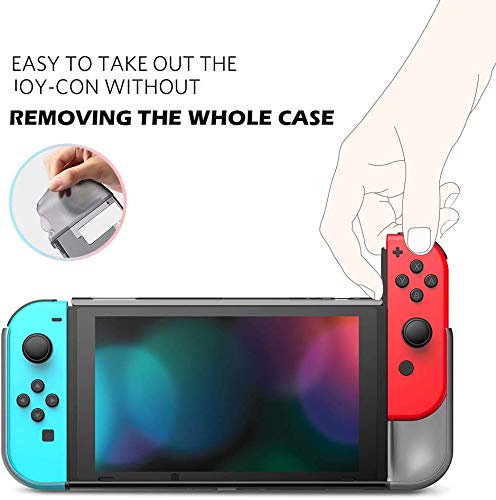 Nintendo Switch Dockable Case - Ultra-Thin TPU Grip Cover with Shock-Absorption Design, PC Protective Case for Switch Console & Joy-Con Controllers (Black) | Perfect for Gaming, Travel & Everyday Protection