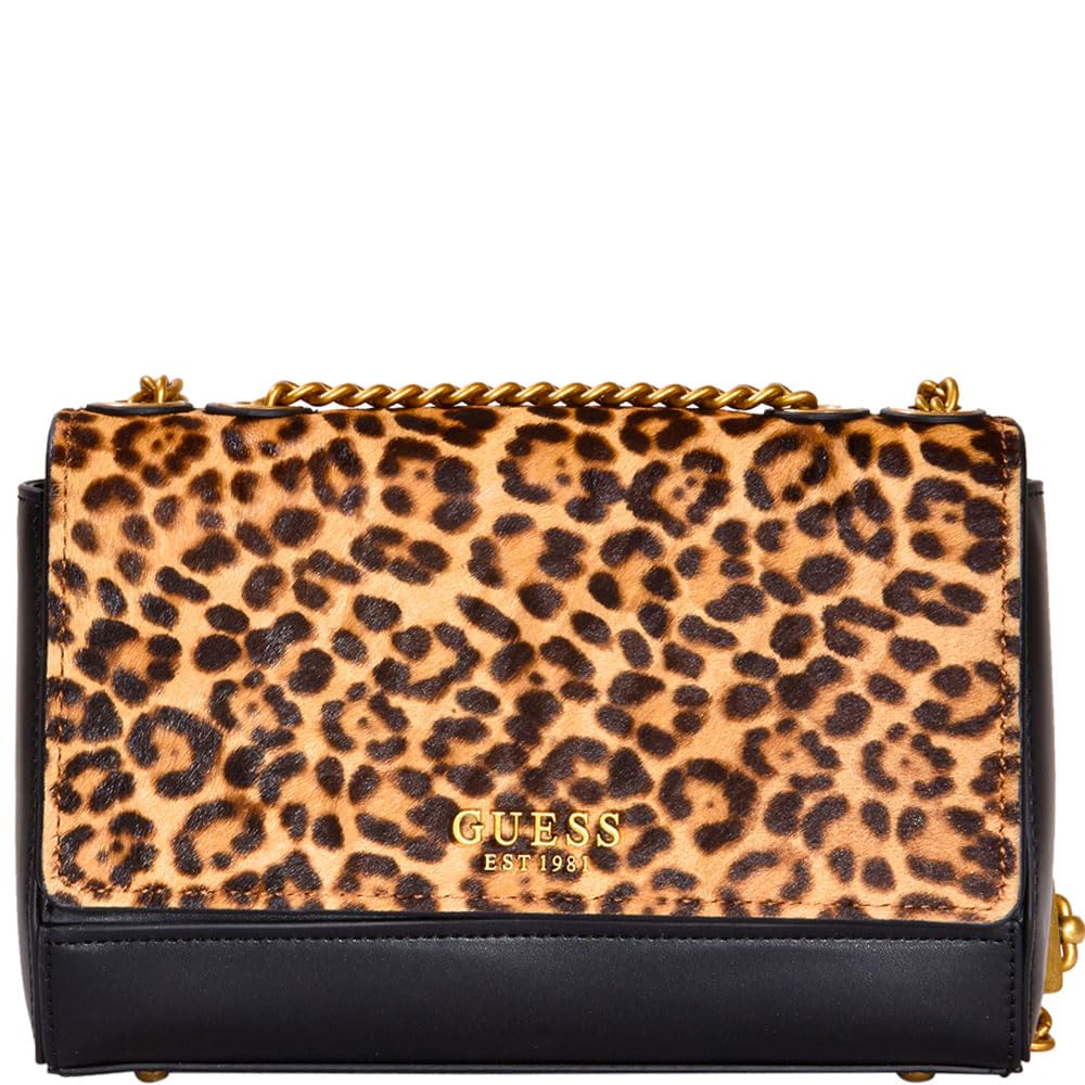 GUESS Iseline Convertible Crossbody Flap Bag - Leopard Print Fashion Handbag for Women | Perfect for Work, Travel & Everyday Use