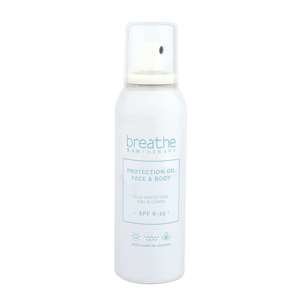 Naturalmente Breathe SPF 6-15 Sun Protection Oil for Face & Body | 150ml Natural Sunscreen with Antioxidants | Perfect for Beach, Pool & Outdoor Activities