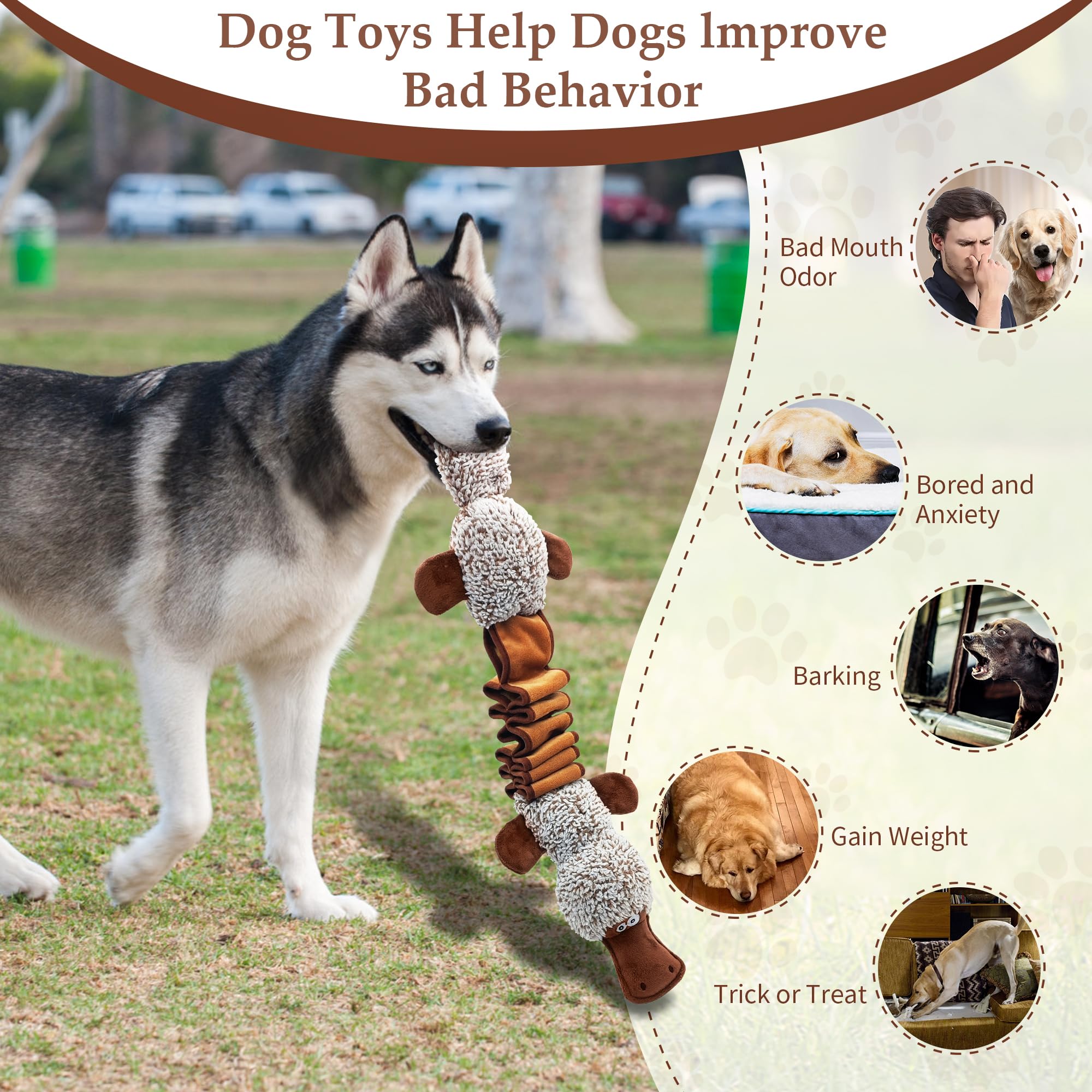 Durable Squeaky Dog Toys for Small, Medium & Large Dogs - Interactive Tug of War Puppy Chew Toys with Funny Platypus Design - Perfect for Playtime, Training & Bonding with Your Pet