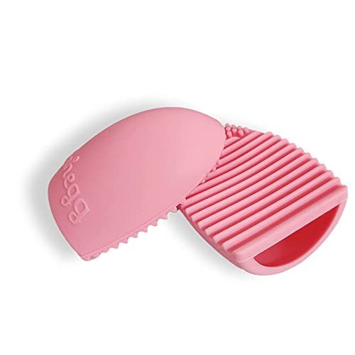 Belicia 2 Pack Silicone Brush Cleaner - Makeup Brush Cleaning Egg for Cosmetics (Pink) - Quick & Easy Cleaning Tool