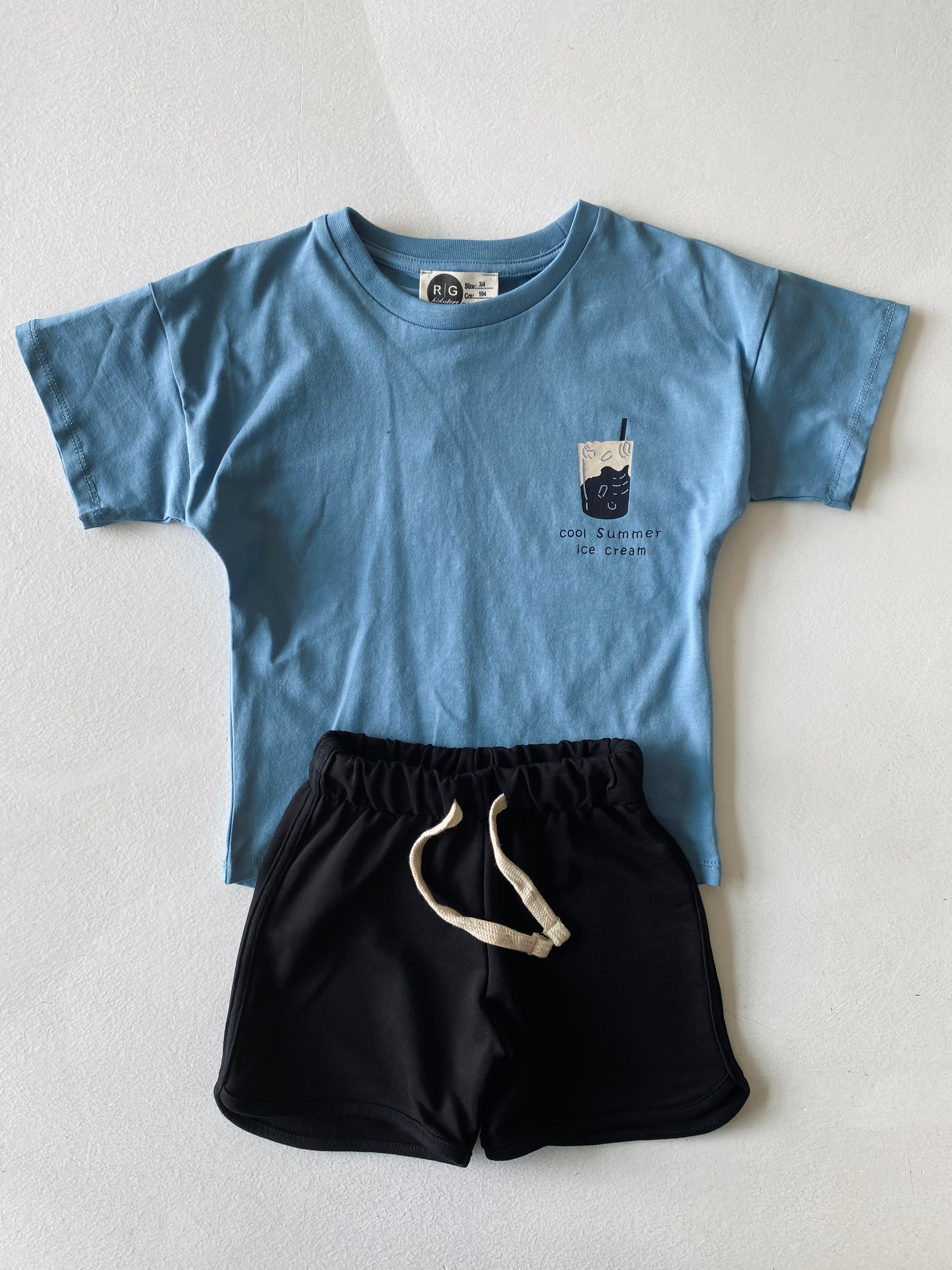 Unisex Kids 100% Cotton T-Shirt & Shorts Set - Soft Breathable Cotton Outfit for Boys Girls - Perfect for Summer Play, School, and Family Outings