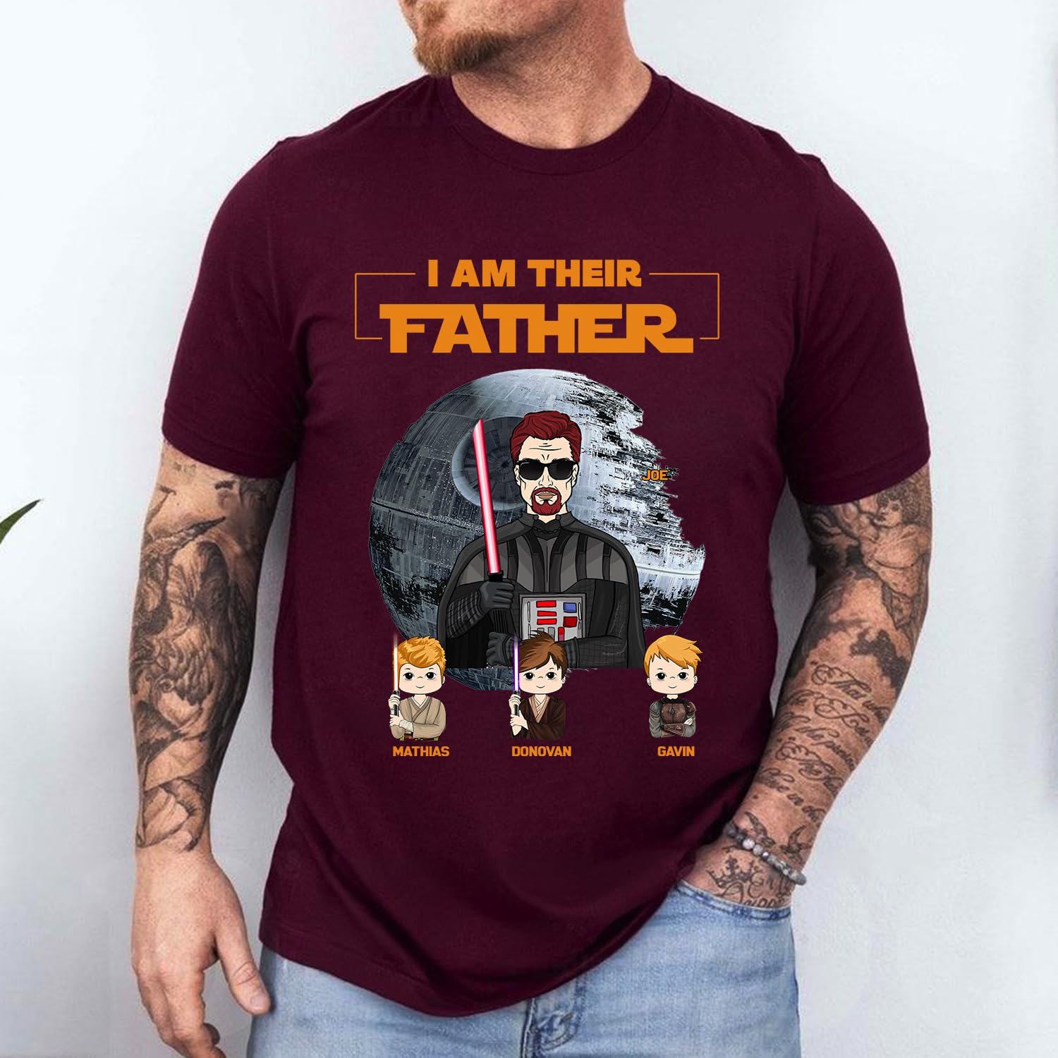 Custom 'I Am Their Father' Personalized T-Shirt for Dad - Best Dad Ever Shirt, Father's Day Gift, Matching Dad & Kid Shirts - Black, Small | Perfect for Father's Day, Family Photos & Special Occasions