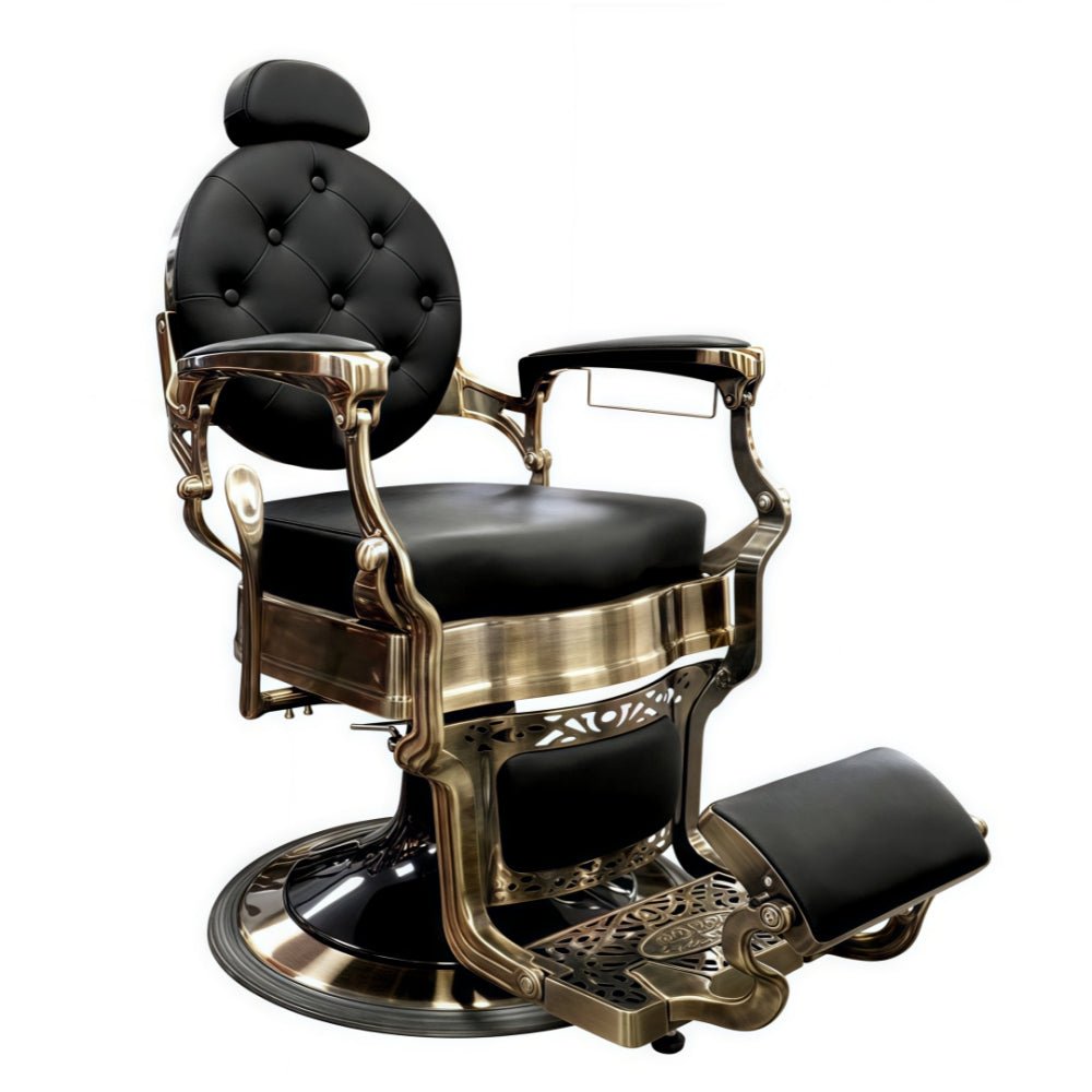 Greenlife Advanced Premium Antique Bronze Barber Chair - Professional Salon Styling Chair for Haircuts & Shaves