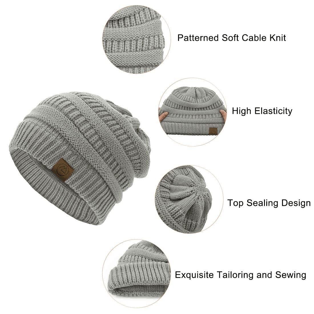Women's Winter Hats 4-Pack - Chunky Knit Slouchy Beanie Caps for Cold Weather | Cozy Fashion Accessories for Outdoor Activities, Skiing, and Daily Winter Wear