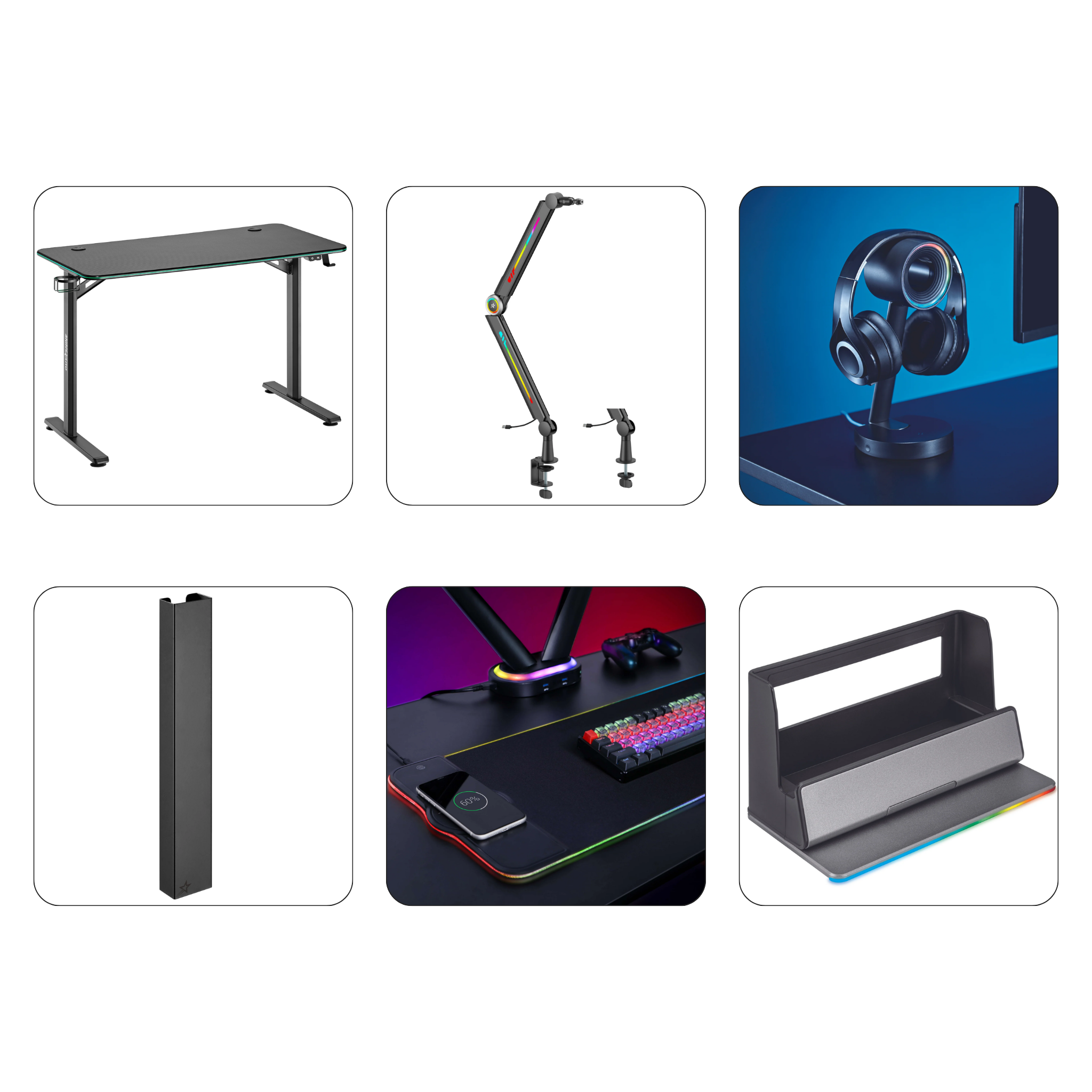 Premium Rift Gaming Desk with RGB Lighting - Ergonomic PC Gaming Setup for Streamers & Esports - Perfect for Gaming, Streaming & Home Office Workspace