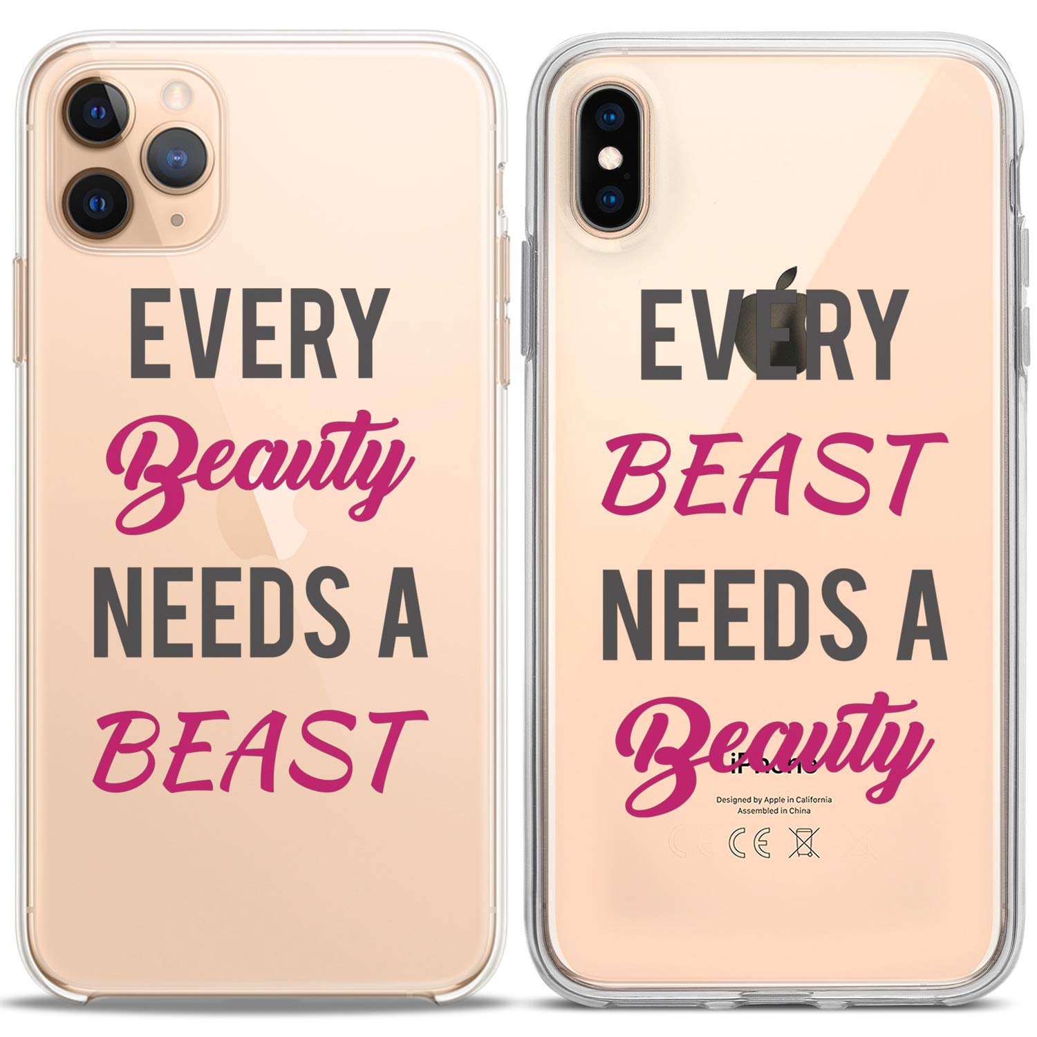 Matching Couple Phone Cases for iPhone 16/15/14/13/12/11 Pro Max/Mini/Xs/X/6s/8 Plus/7/Xr/10/SE/5 - Cute Silicone Covers with Love Quotes - Perfect Anniversary Gift for Boyfriend & Girlfriend Couples - Funny & Romantic Relationship Accessories for Everyday Use