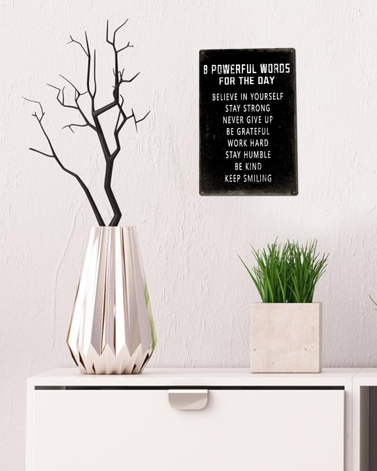 ALKB 8x12 Inch Inspirational Metal Wall Art Sign with Positive Quotes - Motivational Decor for Living Room, Bedroom, Classroom & Gym - Perfect for Teens & Home Office Inspiration