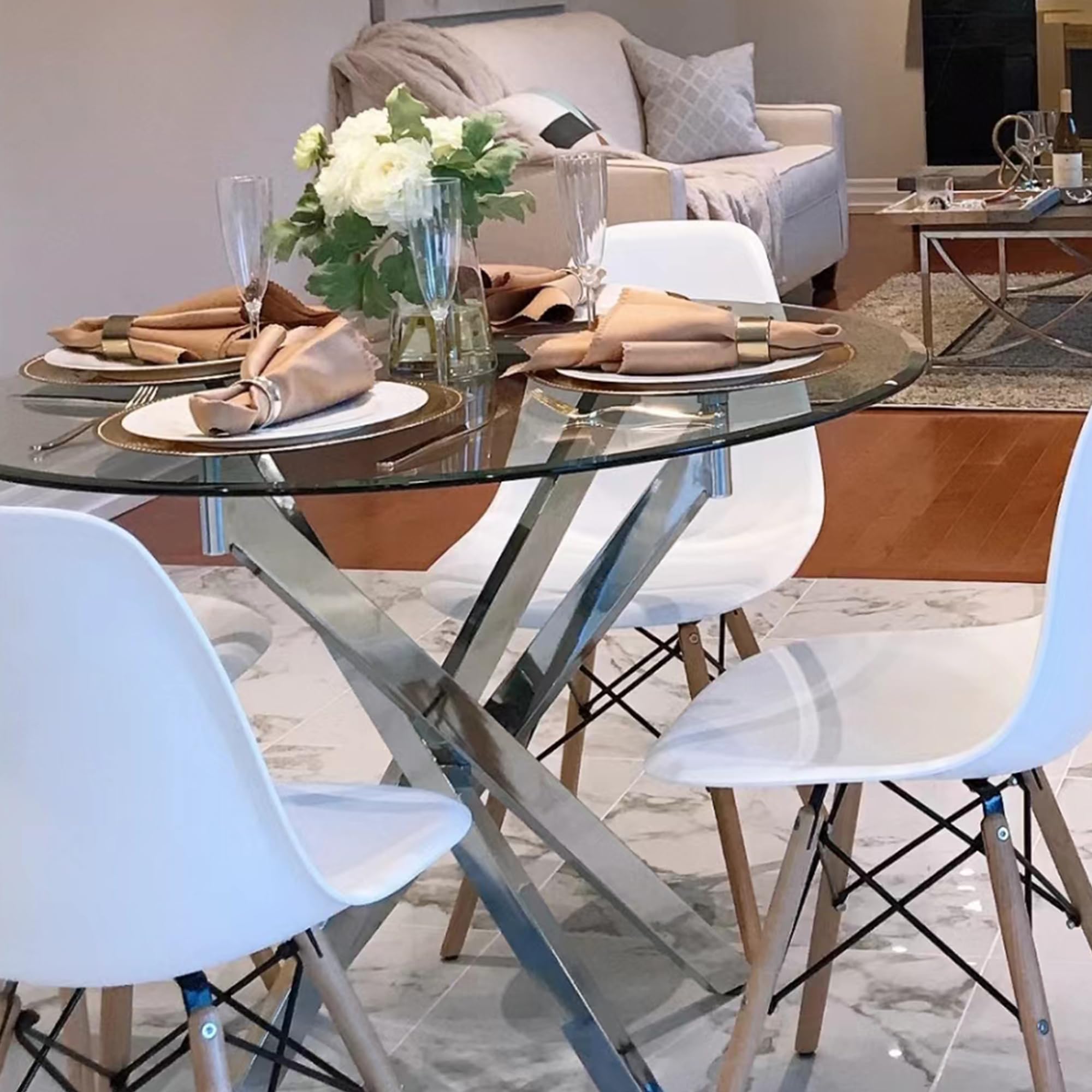 36 Inch Round Tempered Glass Table Top - 0.35