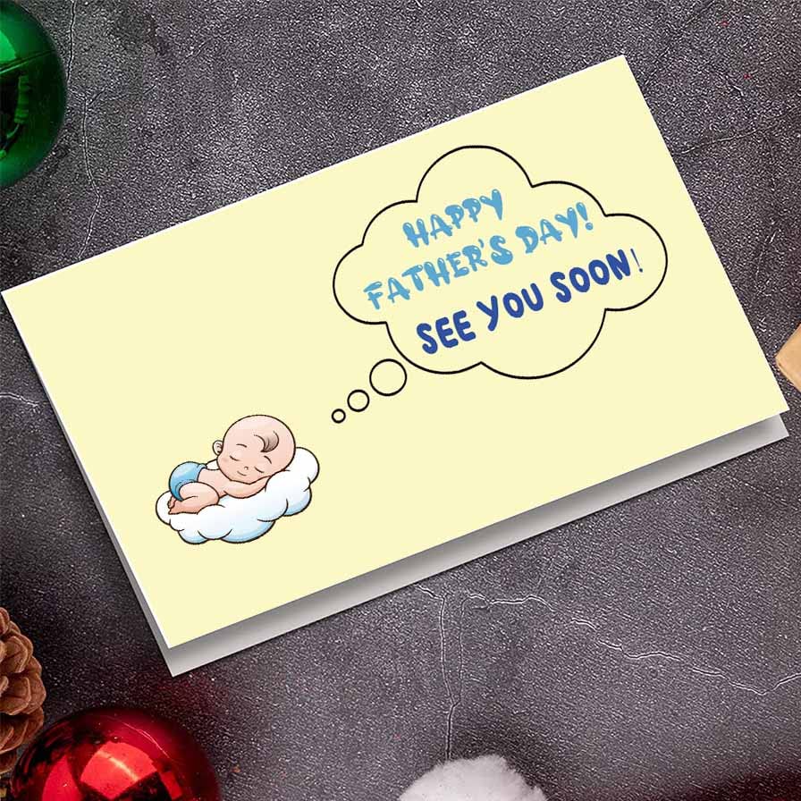 Funny Soon To Be Dad Father's Day Card - Perfect Daddy To Be Pregnancy Announcement Card - First Time Dad Gift for Baby Shower & Gender Reveal Parties