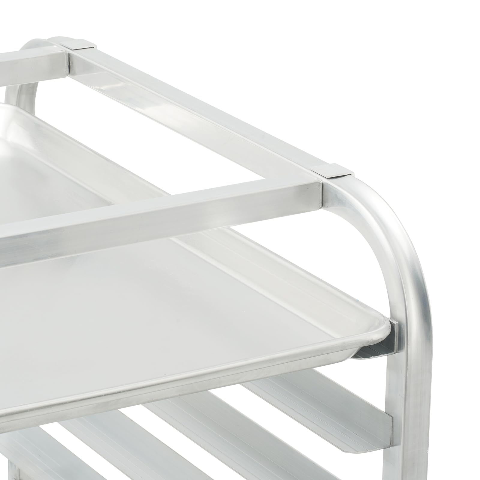 VEVOR 10-Tier Commercial Bun Pan Rack with Brake Wheels - Aluminum Bakery Storage Cart for Half & Full Sheet Pans - Heavy Duty Kitchen Speed Rack for Bread, Pastry, and Baking Equipment (26