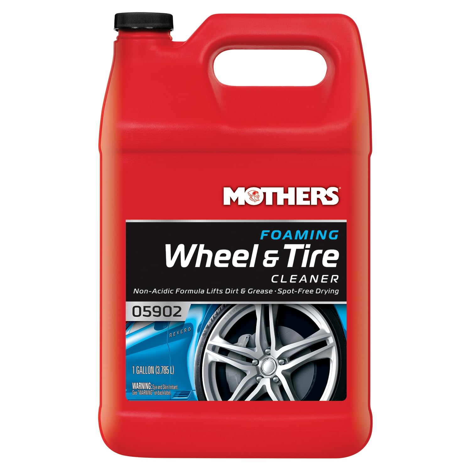 Mothers 05902 Foaming Wheel & Tire Cleaner - 1 Gallon | Heavy-Duty Car & Truck Rim Cleaner | Safe for Alloy, Chrome & Painted Wheels | Perfect for Auto Detailing & DIY Car Wash