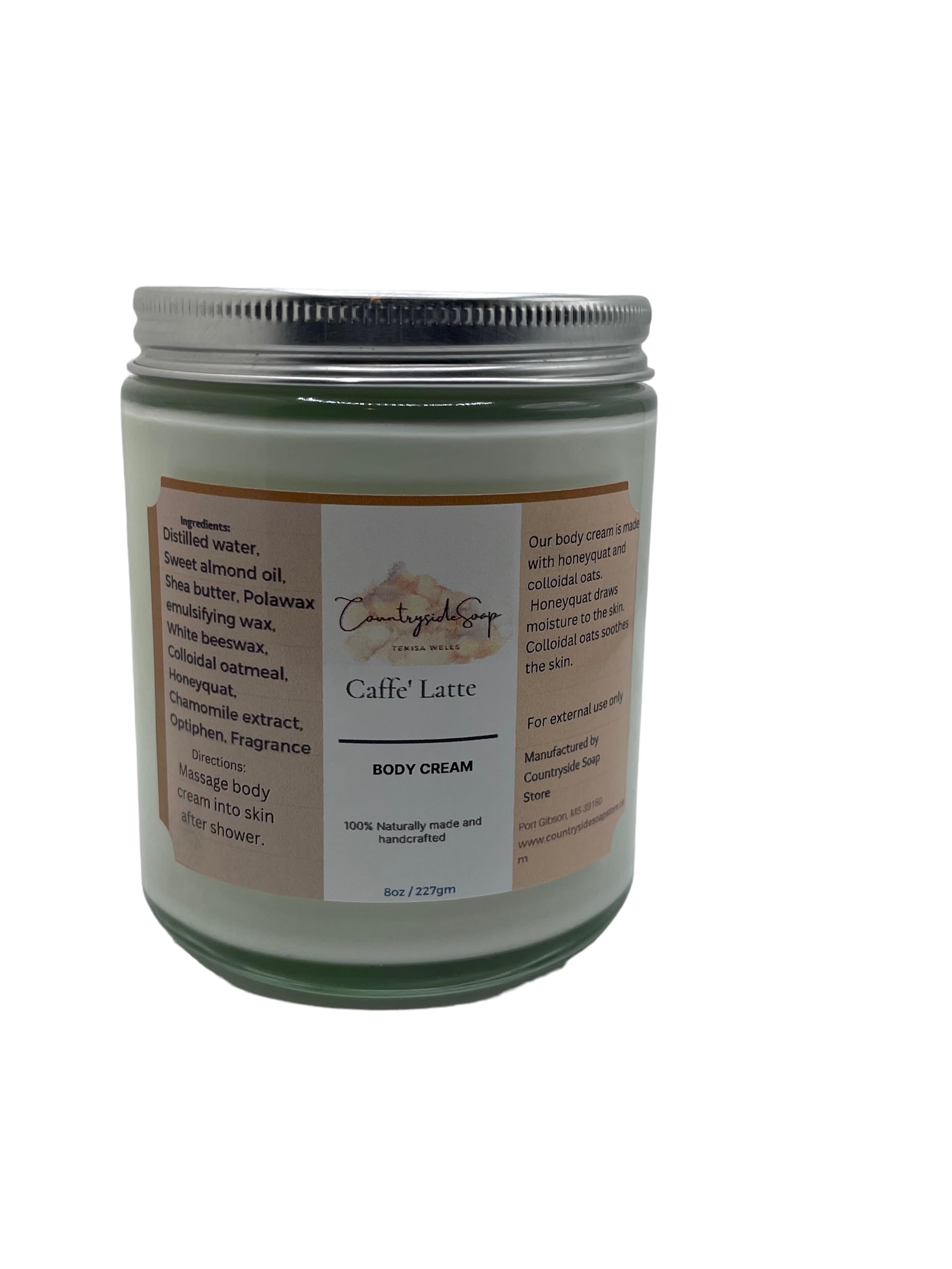 Premium Caffeine-Infused Body Cream & Body Butter - Caffe Latte Scented Moisturizer for Dry Skin | Hydrating & Nourishing for Smooth, Soft Skin | Perfect for Daily Use & Spa Nights