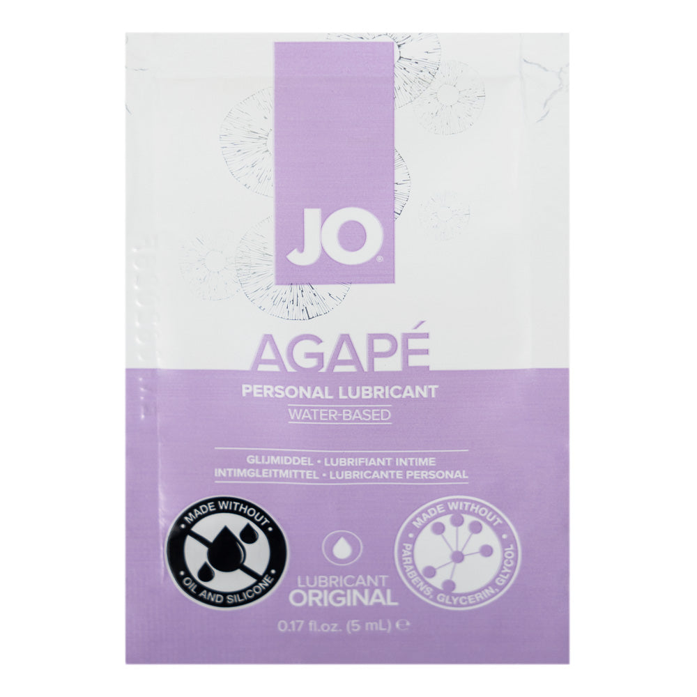 JO Original Agapé Natural Feeling Lubricant - 5ml Single-Use Sachet Pack | Water-Based Personal Lubricant for Enhanced Intimacy & Comfort | Perfect for Travel, Discreet Use & Sensitive Skin Care