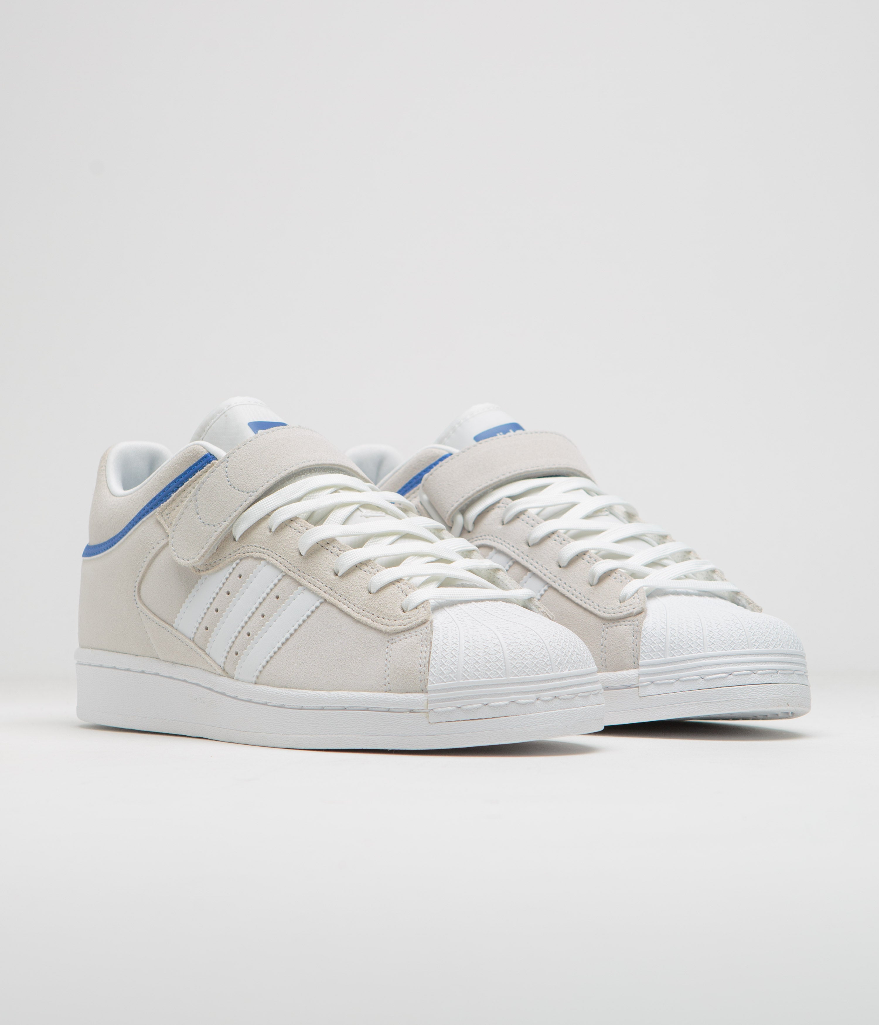 Adidas Pro Shell ADV Shoes for Men - Crystal White/FTWR White/Team Royal Blue - Lightweight Running Sneakers for Gym, Training & Casual Wear