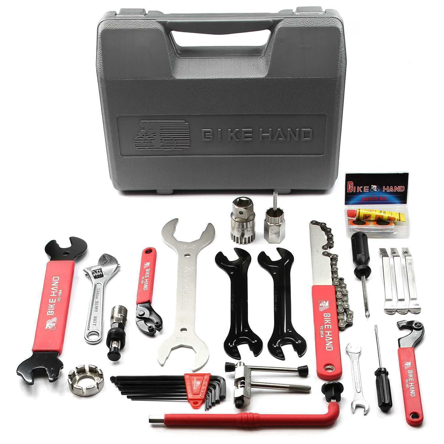 BIKEHAND Professional Bike Repair Tool Kit - 16-Piece Bicycle Maintenance Set for Home & Roadside Repairs - Perfect for Cyclists, DIY Enthusiasts & Bike Shops