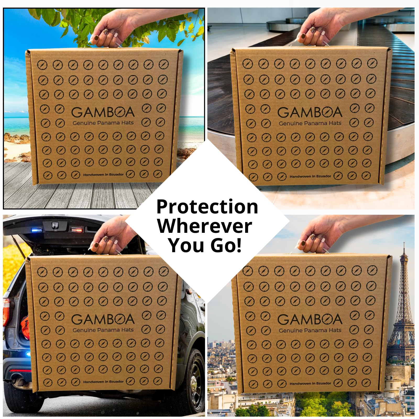 Gamboa Original Panama Hat for Men & Women - UPF 50+ UV Protection Fedora Straw Summer Hat for Beach, Travel & Outdoor Activities