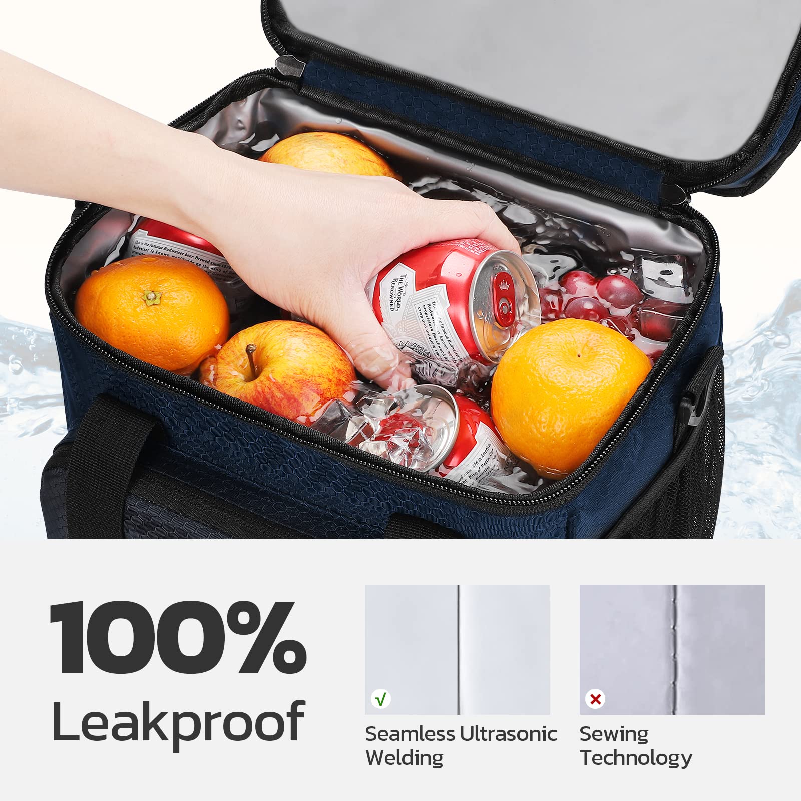 Insulated Lunch Box for Men & Women - Leakproof Cooler Bag with Durable Handle for Work, School, Picnics & Outdoor Activities
