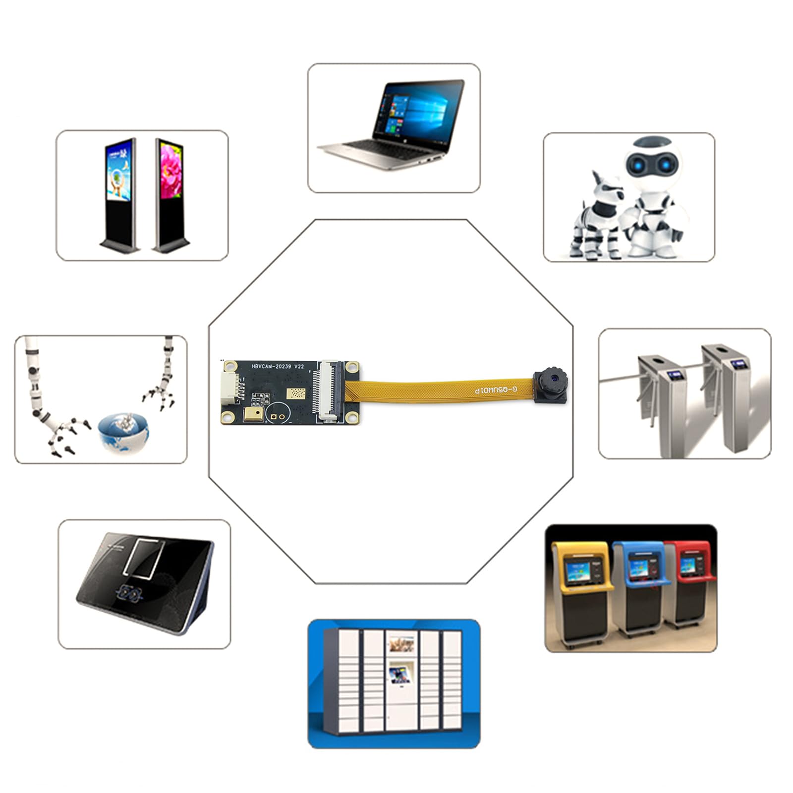 Yeselino OV5640 5MP USB Camera Module with 60/65/100° Adjustable Focus Lens - 2592x1944 Resolution, Plug & Play for Laptop/PC - Perfect for Video Conferencing, Live Streaming & Security Monitoring