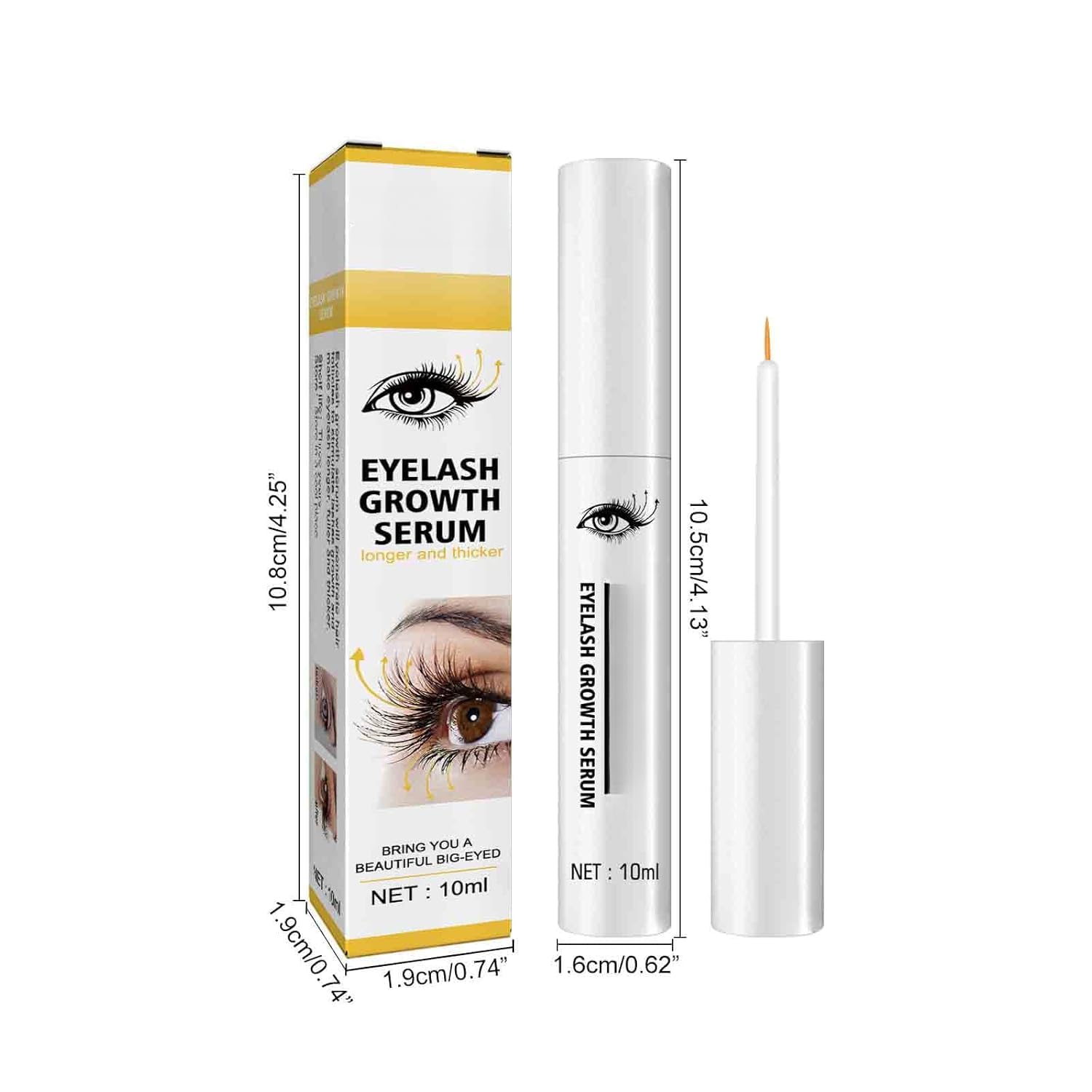 Eyelash Growth Serum for Longer & Thicker Lashes - 10ml Deep Nourishing Formula with Natural Extracts to Strengthen & Promote Lash Growth - Perfect for Daily Use & Special Occasions (1 Pack)